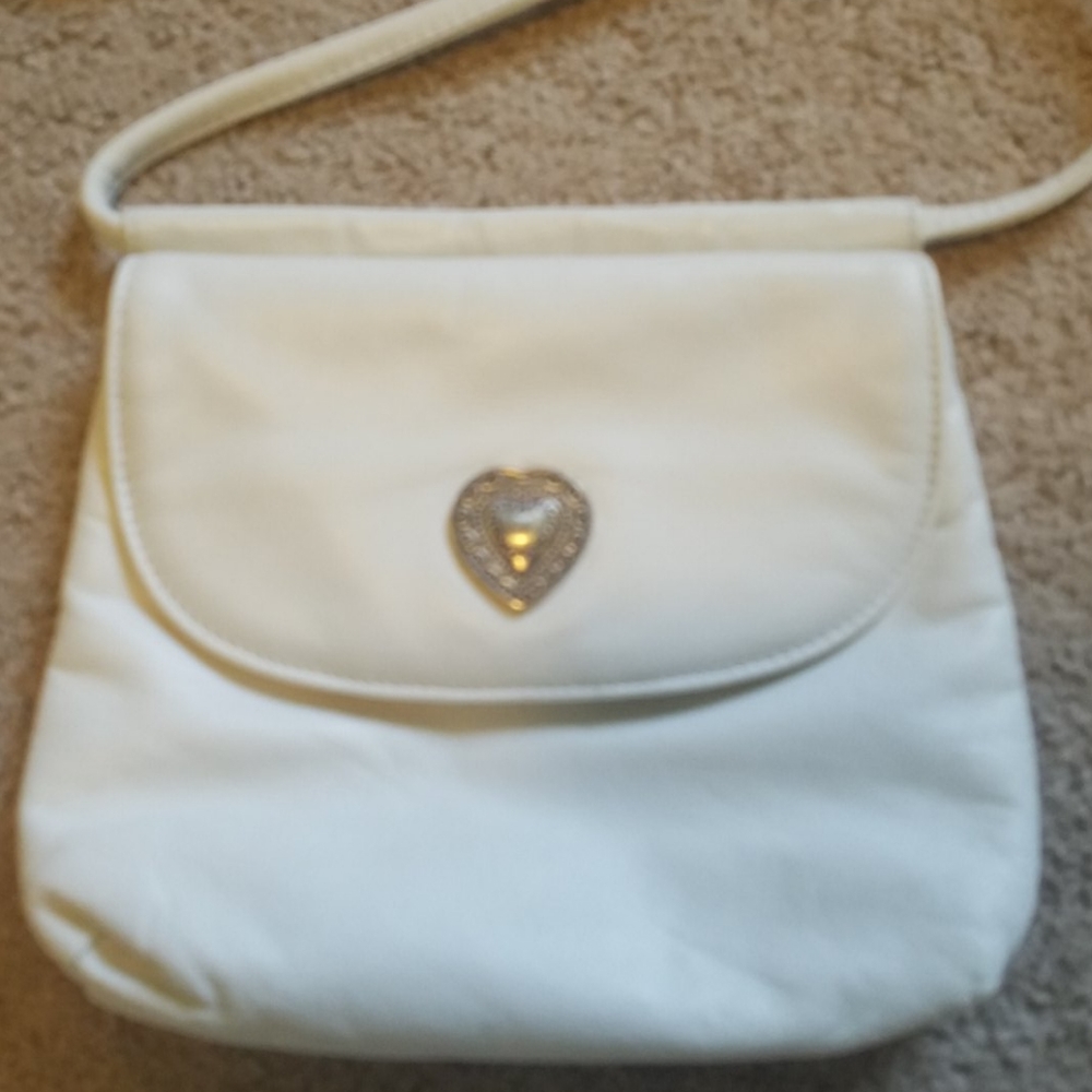 Vintage Fossil White Leather Cross Body Handbag - Picture 2 of 8